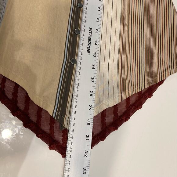 SAVE THE QUEEN Top M ITALY Appliqué-Peacock-Ruffle-Glitter Graphic Mixed-Media - Picture 15 of 16